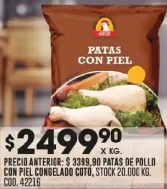 Coto PATAS DE POLLO CON PIEL CONGELADO COTO X KG oferta