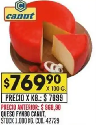 Coto QUESO FYNBO CANUT X 100G oferta