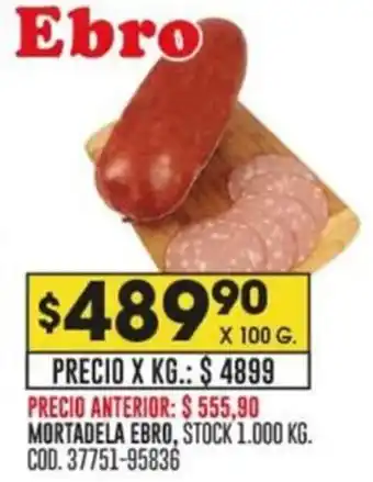 Coto MORTADELA EBRO X 100G oferta