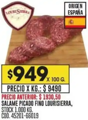 Coto SALAME PICADO FINO LOURISIERRA X 100G oferta