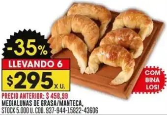 Coto MEDIALUNAS DE GRASA/MANTECA X U oferta