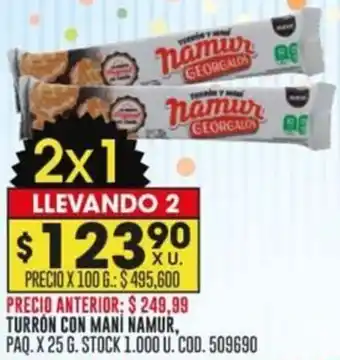Coto TURRÓN CON MANI NAMUR PAQ. X 25G oferta
