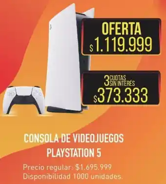 Supermercados Vea CONSOLA DE VIDEOJUEGOS PLAYSTATION 5 oferta