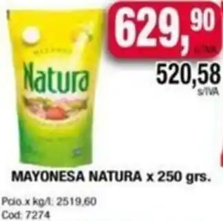 Maxiconsumo MAYONESA NATURA x 250gr oferta