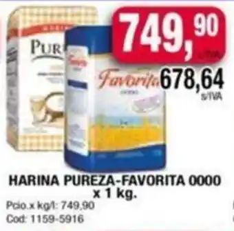 Maxiconsumo HARINA PUREZA-FAVORITA 0000 X 1KG oferta