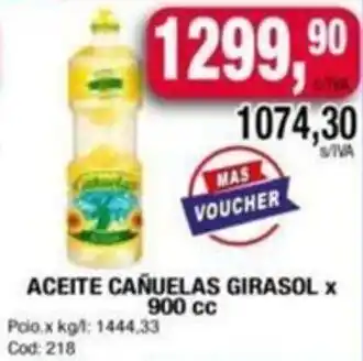 Maxiconsumo ACEITE CAÑUELAS GIRASOL X 900CC oferta