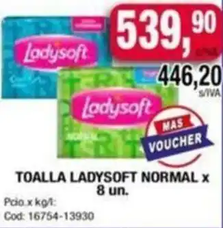 TOALLA LADYSOFT NORMAL X 8un