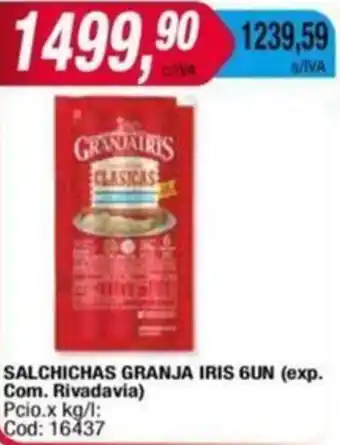 Maxiconsumo SALCHICHAS GRANJA IRIS 6UN oferta