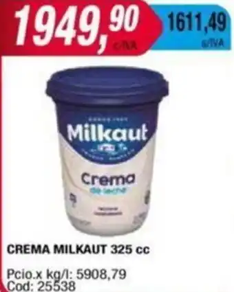Maxiconsumo CREMA MILKAUT 325cc oferta