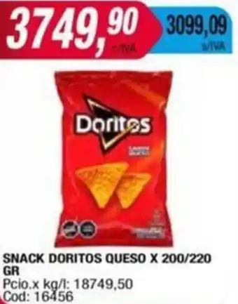 Maxiconsumo SNACK DORITOS QUESO X 200/220gr oferta