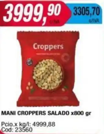 Maxiconsumo MANI CROPPERS SALADO x 800gr oferta