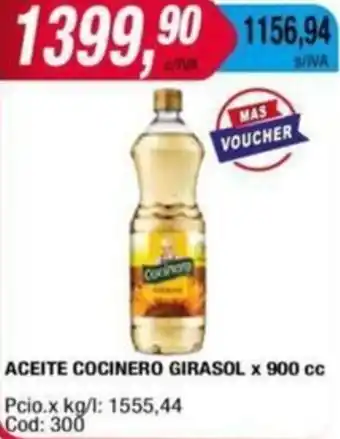 Maxiconsumo ACEITE COCINERO GIRASOL x 900cc oferta