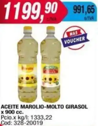 Maxiconsumo ACEITE MAROLIO-MOLTO GIRASOL x 900cc oferta