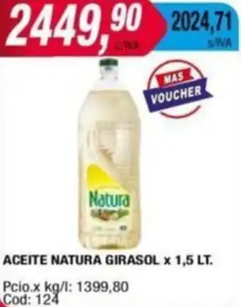 Maxiconsumo ACEITE NATURA GIRASOL x 1,5LT oferta