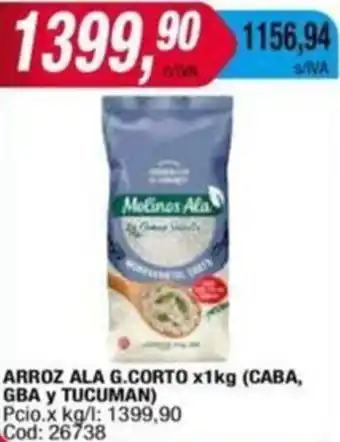 Maxiconsumo ARROZ ALA G.CORTO x 1kg oferta