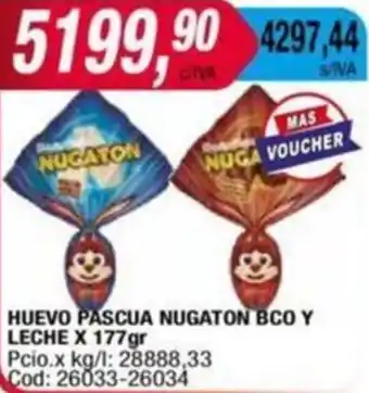 Maxiconsumo HUEVO PASCUA NUGATON BCO Y LECHE X 177gr oferta
