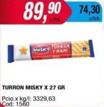 Maxiconsumo TURRON MISKY X 27GR oferta
