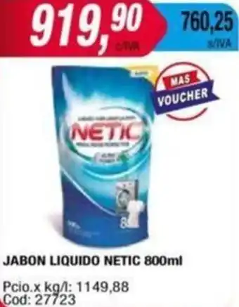 Maxiconsumo JABON LIQUIDO NETIC 800ml oferta