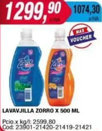 Maxiconsumo LAVAVJILLA ZORRO X 500ML oferta