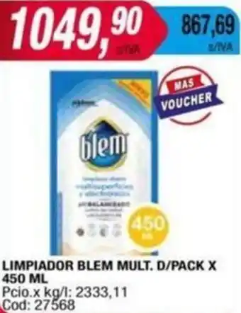 Maxiconsumo LIMPIADOR BLEM MULT. D/PACK X 450ml oferta