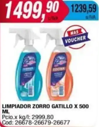 Maxiconsumo LIMPIADOR ZORRO GATILLO X 500ml oferta