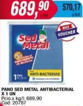 Maxiconsumo PANO SED METAL ANTIBACTERIAL X 1 UN oferta