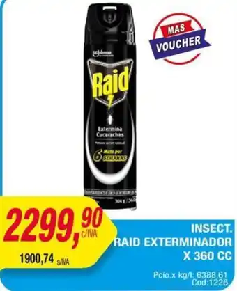 Maxiconsumo INSECT. RAID EXTERMINADOR X 360CC oferta