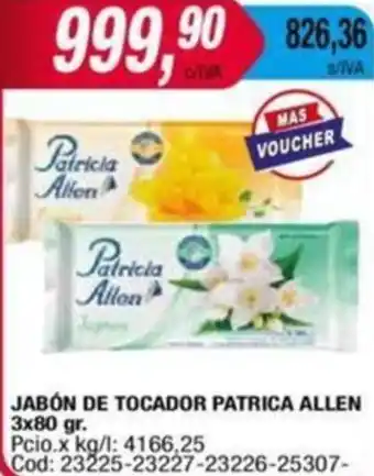 Maxiconsumo JABÓN DE TOCADOR PATRICA ALLEN 3x80gr oferta