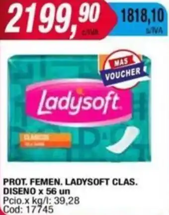 Maxiconsumo PROT. FEMEN. LADYSOFT CLAS. DISENO x 56 un oferta