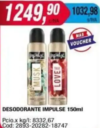 Maxiconsumo DESODORANTE IMPULSE 150ml oferta
