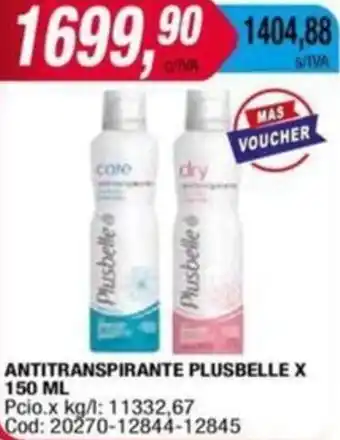 Maxiconsumo ANTITRANSPIRANTE PLUSBELLE X 150ml oferta