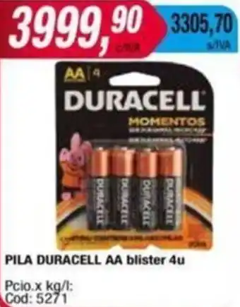 Maxiconsumo PILA DURACELL AA blister 4u oferta