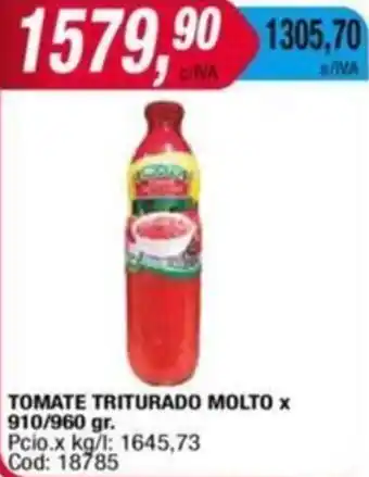 Maxiconsumo TOMATE TRITURADO MOLTO X 910/960gr oferta