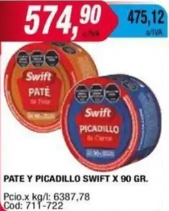 Maxiconsumo PATE Y PICADILLO SWIFT X 90GR oferta
