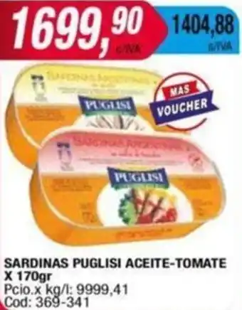 Maxiconsumo SARDINAS PUGLISI ACEITE-TOMATE X 170gr oferta