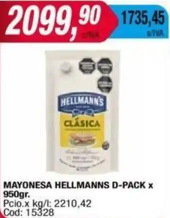 Maxiconsumo MAYONESA HELLMANNS D-PACK x 950gr oferta