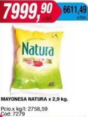 Maxiconsumo MAYONESA NATURA x 2,9kg oferta
