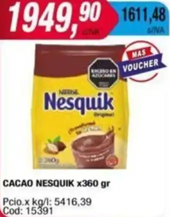 Maxiconsumo CACAO NESQUIK x 360gr oferta