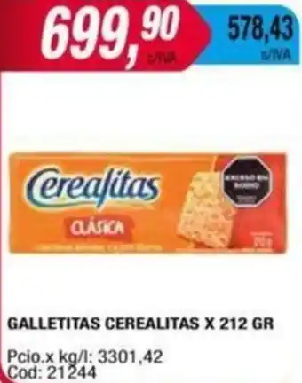 Maxiconsumo GALLETITAS CEREALITAS X 212GR oferta