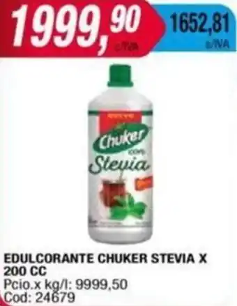 Maxiconsumo EDULCORANTE CHUKER STEVIA X 200CC oferta