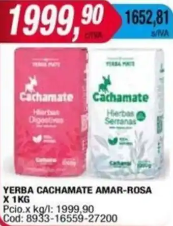 Maxiconsumo YERBA CACHAMATE AMAR-ROSA X 1KG oferta