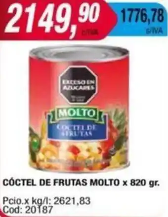 Maxiconsumo CÓCTEL DE FRUTAS MOLTO x 820gr oferta