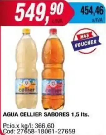Maxiconsumo AGUA CELLIER SABORES 1,5It oferta