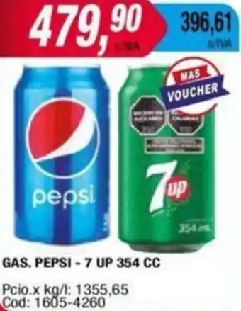 Maxiconsumo GAS. PEPSI-7 UP 354CC oferta