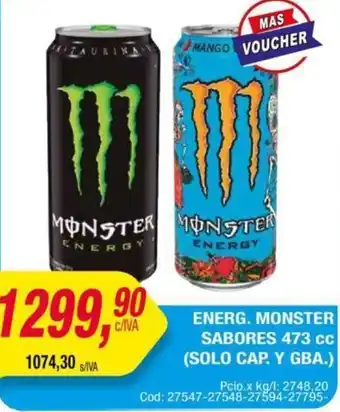 Maxiconsumo ENERG. MONSTER SABORES 473cc oferta