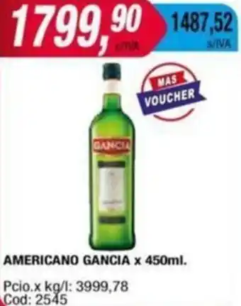 Maxiconsumo AMERICANO GANCIA x 450ml oferta
