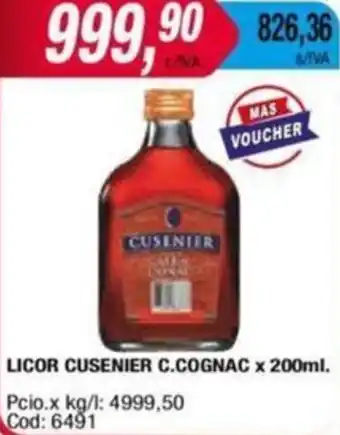 Maxiconsumo LICOR CUSENIER C.COGNAC x 200ml oferta