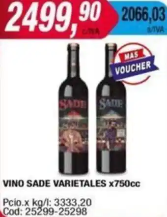 Maxiconsumo VINO SADE VARIETALES x 750cc oferta