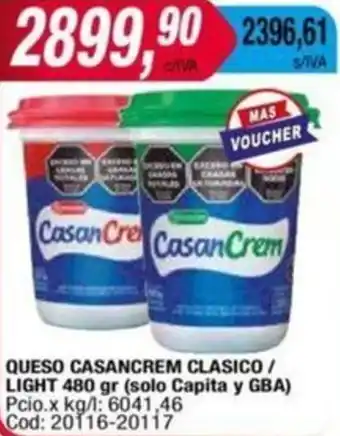 Maxiconsumo QUESO CASANCREM CLASICO / LIGHT 480gr oferta