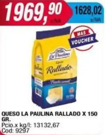 Maxiconsumo QUESO LA PAULINA RALLADO X 150GR oferta